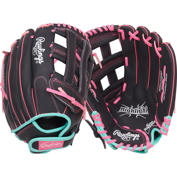 Rawlings Girls' Right Hand Throw Highlight Series Fastpitch Glove - Black & Pink