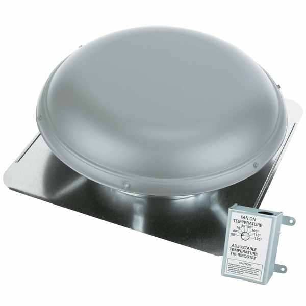 Air Vent 1170 -CFM Gray Galvanized steel Electric Power Roof Vent
