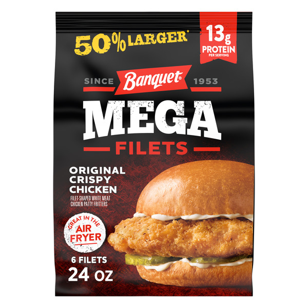 Banquet MEGA Filets Original Crispy Chicken Filets, Frozen Meal