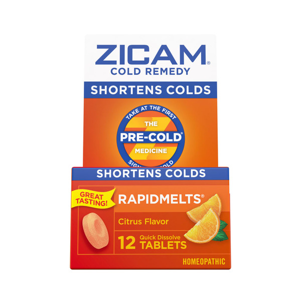 Zicam Zinc Cold Remedy Rapidmelts Quick-Dissolve Tablets Citrus