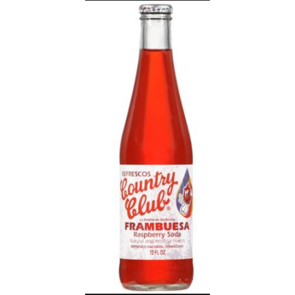 Country Club - Frambuesa (Raspberry Soda) - 24/12 oz glass bottles