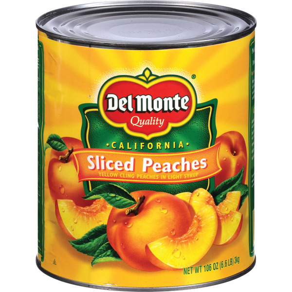 Del Monte Sliced Yellow Cling Peaches in Light Syrup, #10 can, 106