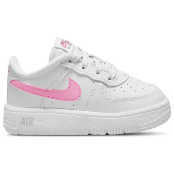 Nike Girls' Air Force 1 Low Lace Basketball Shoes, Size 4.0 - White/Pink