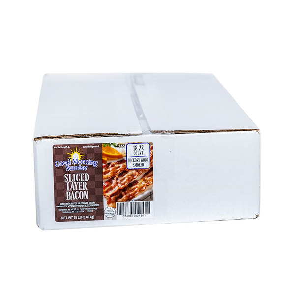Good Morning Sunrise- Hickory Smoked Bacon 18-22 slices per lb -15lb