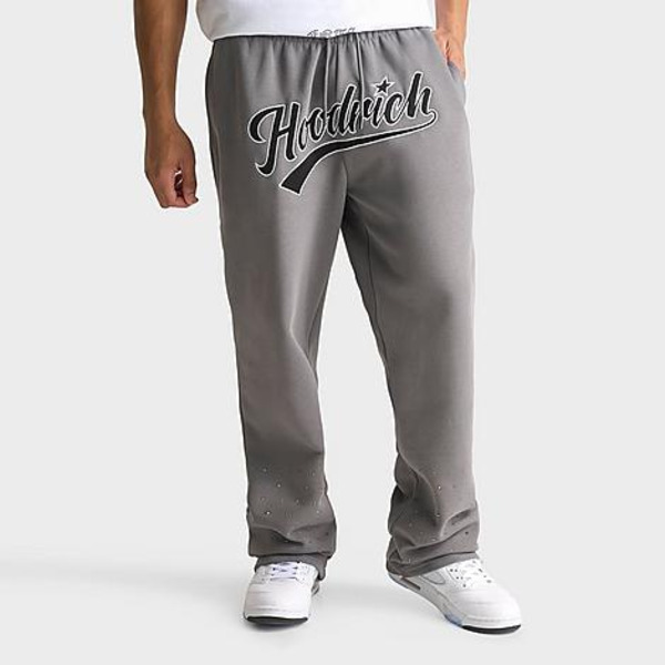 Hoodrich Men's Stade Oversized Fleece Jogger Pants, L - Grey/Black
