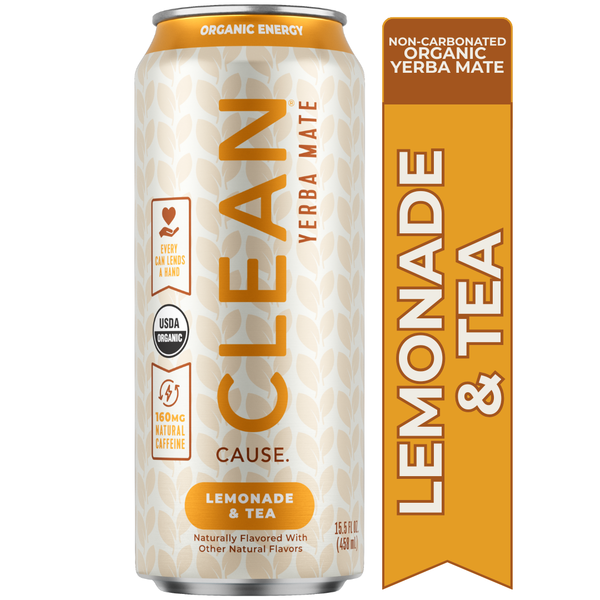 CLEAN Cause Lemonade & Tea, Non-Carbonated, Organic Yerba Mate