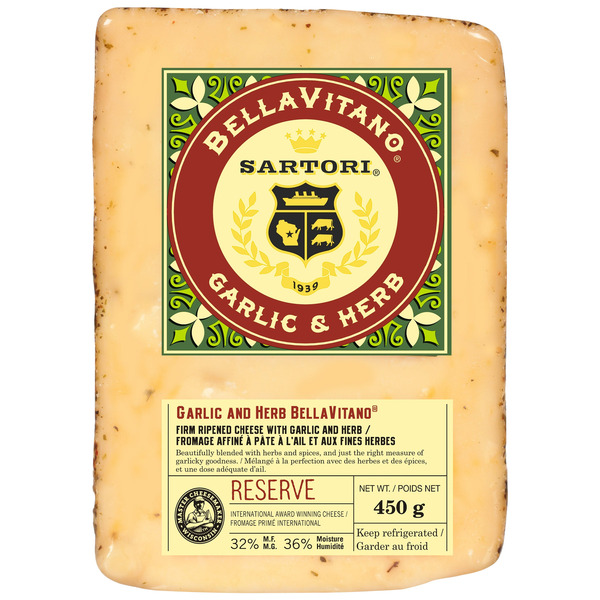 Sartori BellaVitano Garlic & Herb Cheese 450 g