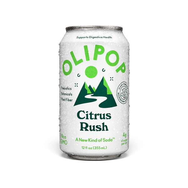 OLIPOP 9g Fiber Prebiotic Soda, Citrus Rush, Refrigerated Same-Day