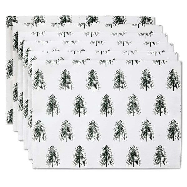 Nicole Miller Placemats Set Of 4 – Christmas Trees & Reindeer, Blue Multicolor, 100% Polyester