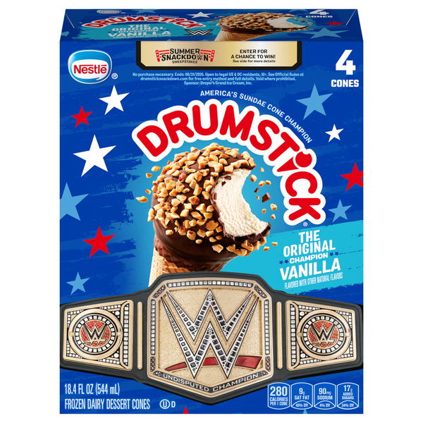 Drumstick Vanilla Frozen Dairy Dessert Cones