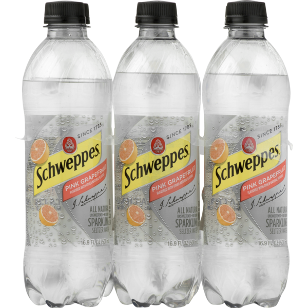 Schweppes Sparkling Seltzer Water Pink Grapefruit (16.9 fl oz) from