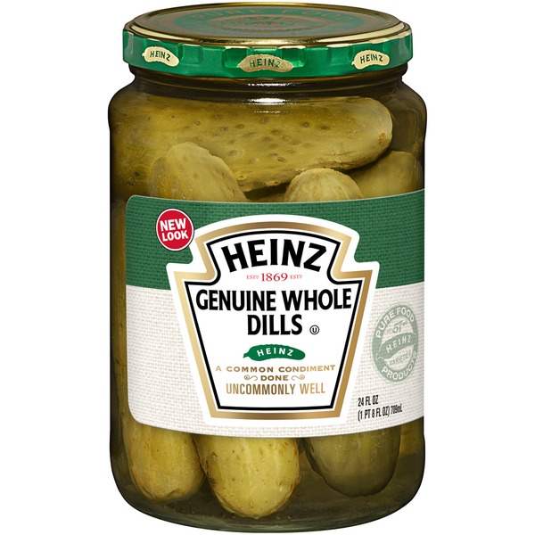 Heinz Genuine Whole Dills Original Sour Dill Pickles (24 fl oz) from