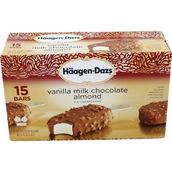 HaagenDazs Vanilla Milk Chocolate Almond Ice Cream Bars (3 fl oz) from