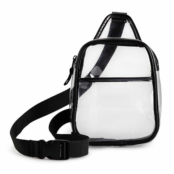 FLX Clear Trapezoid Sling Bag, Black