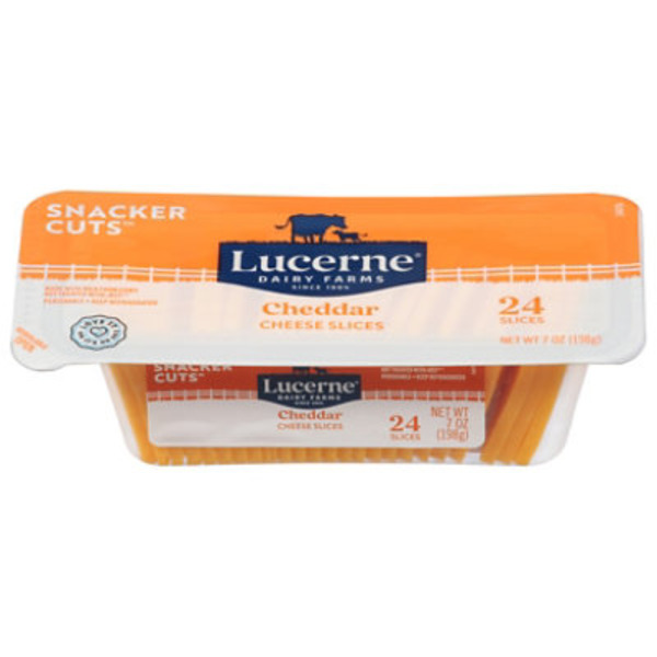 Lucerne Cheese Slices, Cheddar, Snacker Cuts