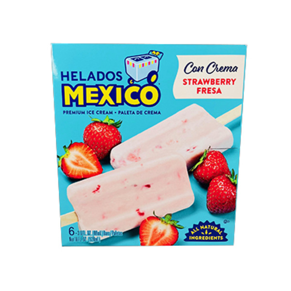 Helados Mexico Ice Cream Bars, Premium, Strawberry