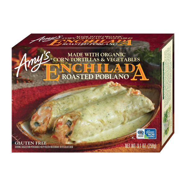 Amy's Frozen Roasted Poblano Enchilada, Gluten Free, 9.1 oz. (9.1 oz
