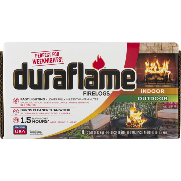 duraflame Indoor/Outdoor 2.5-lb Wax Fire log 6 -Pack