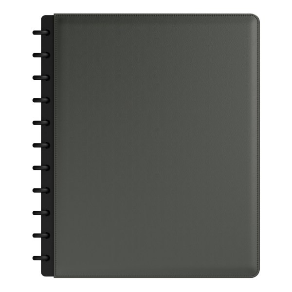 TUL Discbound Letter Size Narrow Ruled Notebook With Leather Cover - Smoke Moss Green