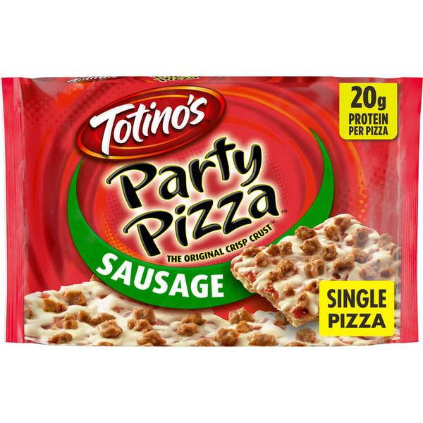 Totino's Party Pizza Sausage 20g Protein Thin Crust Frozen Pizza