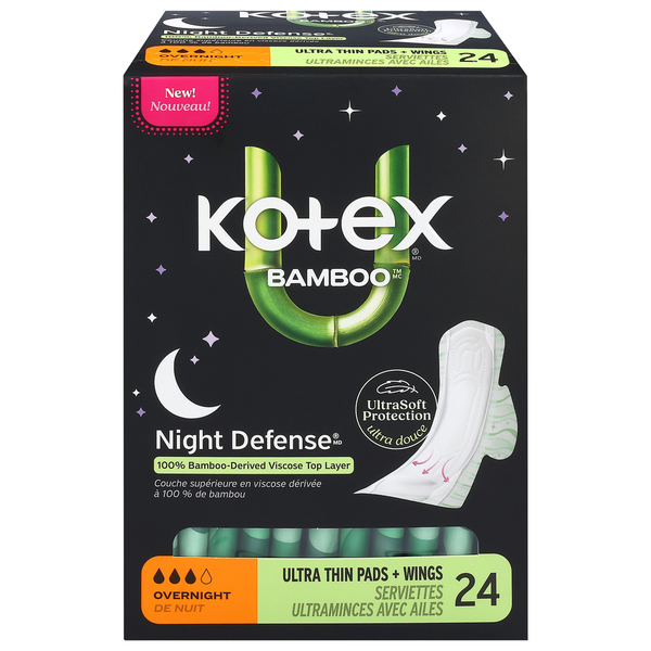 U by Kotex Ultra Thin Overnight Pads + Wings