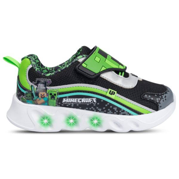 Ground Up Minecraft Boys' Preschool Basketball Shoe, Size 11 - Black/Green