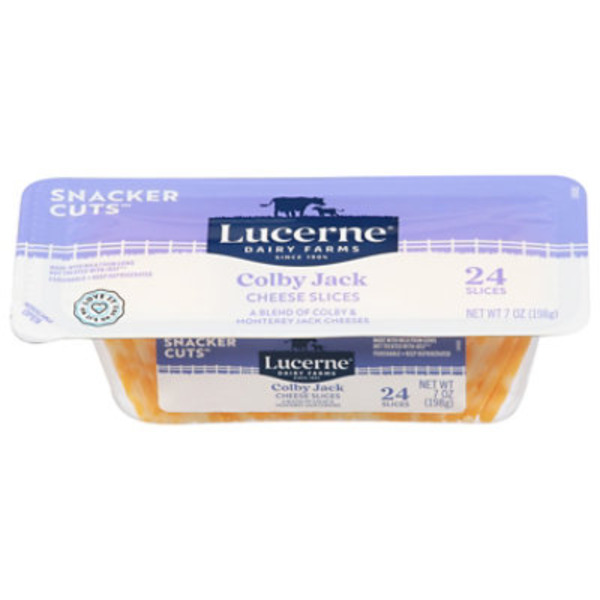 Lucerne Cheese Slices, Colby Jack, Snacker Cuts