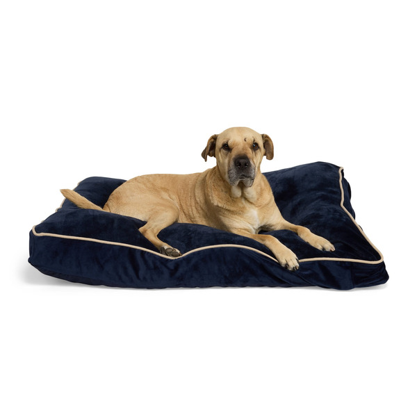 Every Yay Essentials Rectangle Lounger Dog Bed, Large - Navy