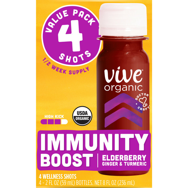 Vive Organic Immunity Boost Elderberry, Ginger & Turmeric Shot