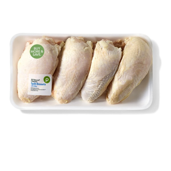 Publix Split Chicken Breast with Ribs (4 lb or more pkg), USDA Grade A, Vegetable Fed