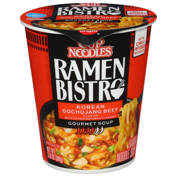 Nissin Ramen Bistro Gourmet Korean Gochujang Beef Ramen Noodle Soup