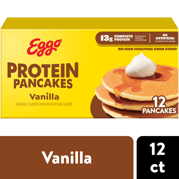 Eggo Protein Vanilla Pancakes, Frozen Breakfast, 12 Count