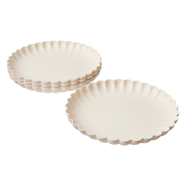 Crofton Cookware Piece Scalloped Dinner Plate Beige Same-Day