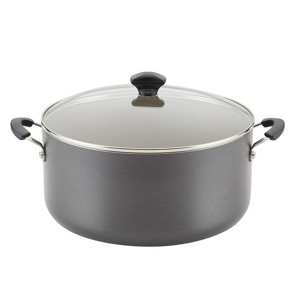 Farberware 10.5-Quart Aluminum Nonstick Stockpot With Lid Pewter