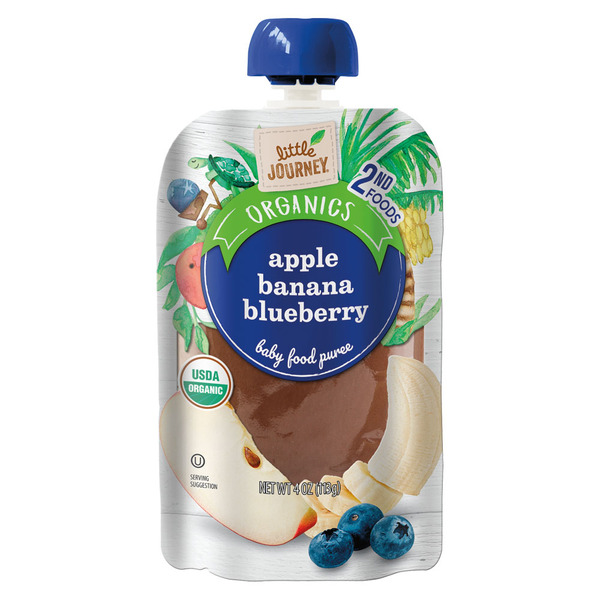 Little Journey Apple Blueberry Banana Baby Food Puree