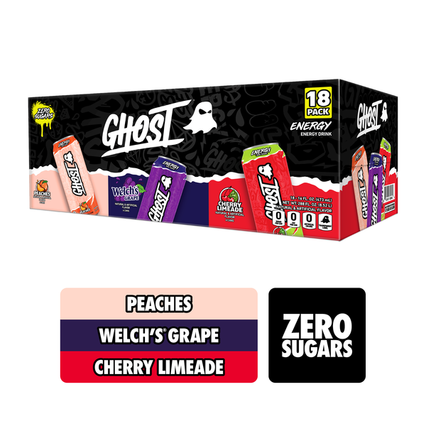 Ghost Energy Drink, Variety Pack, 16 fl oz, 18-count Same-Day