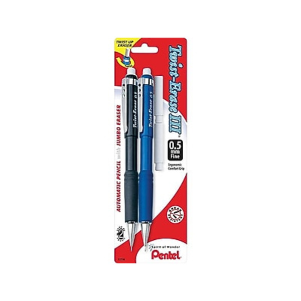 Pentel Automatic Pencils, Retractable, Fine, 0.5 mm