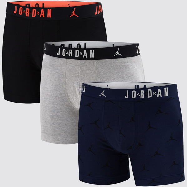 Jordan Men's Flight Cotton Essential Boxer Briefs, L - Obsidian