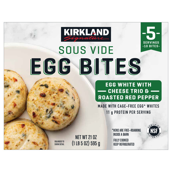 Kirkland Signature Egg White with Cheese Trio and Peppers Egg Bites, 10-count