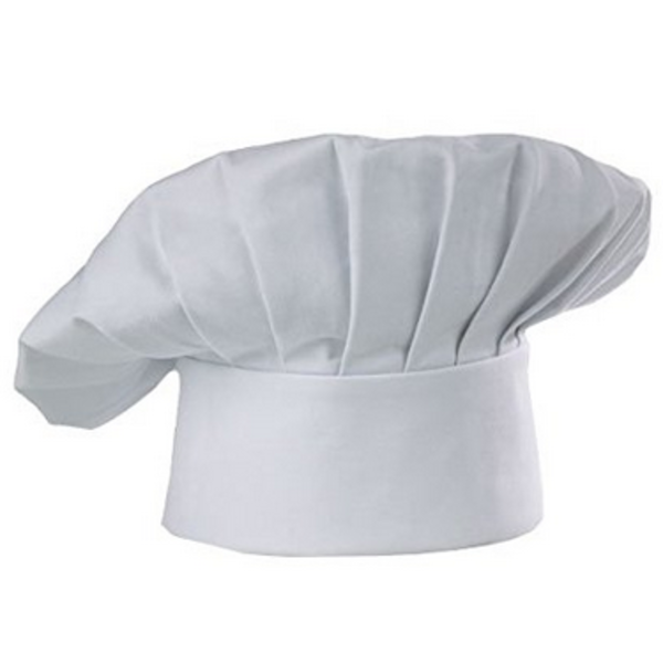 Chef Hat, adjustable Velcro closure, 65/35 poly/cotton, one size fits most, white