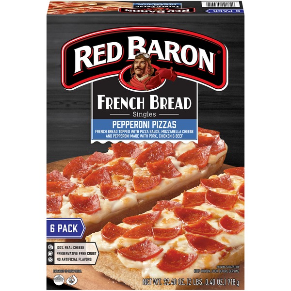 Red Baron French Bread Singles Pepperoni Pizzas (32.4 oz) Instacart