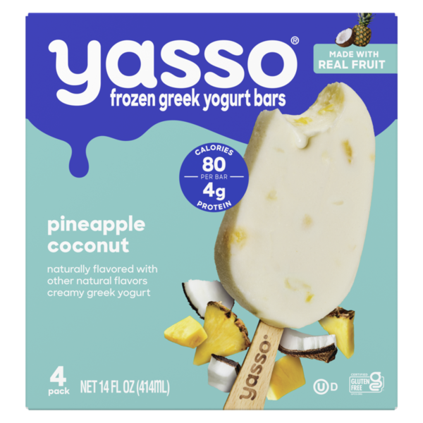 Yasso Frozen Greek Yogurt Bars Creamy Pineapple Coconut Same-Day