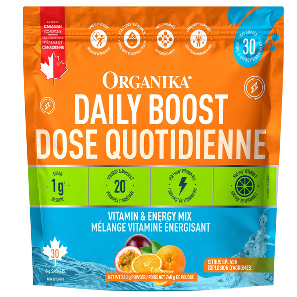 Organika Citrus Splash Daily Boost Vitamin & Energy Mix Sachets
