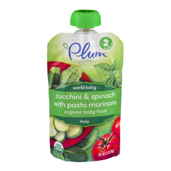 Plum organics Organic Baby Food zucchini&spinach with pasta marinara stage 2 (846675004567)