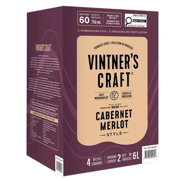 Vintner's Craft Cabernet Merlot Style Craft Winemaking Kit, 2 × 6 in