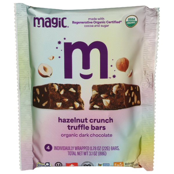 Magic Chocolate Organic Hazelnut Crunch Truffle Bars 4 Pack Same