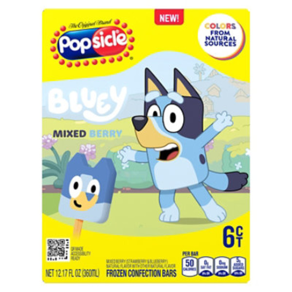 Popsicle Bluey Mixed Berry Frozen Confection Bars