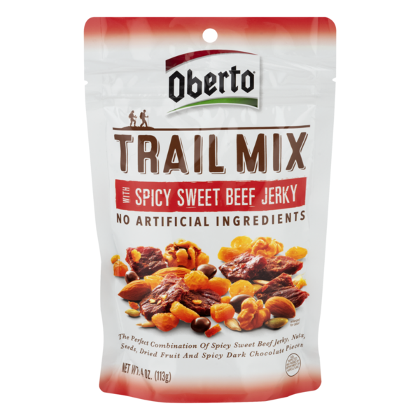 Obertos Trail Mix with Spicy Sweet Beef Jerky (4 oz) Instacart