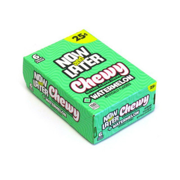 Now & Later - Watermelon Candy, 25 Cent Packs 0.9 oz - 24 ct