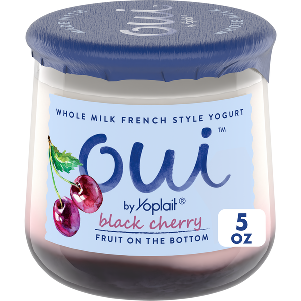 Yoplait Oui French Style Black Cherry Whole Milk Yogurt, Glass